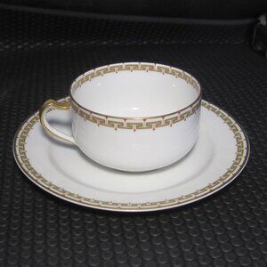 LIMOGES France Cup and Saucer Haviland & Company Collectible. ALBANY Greek